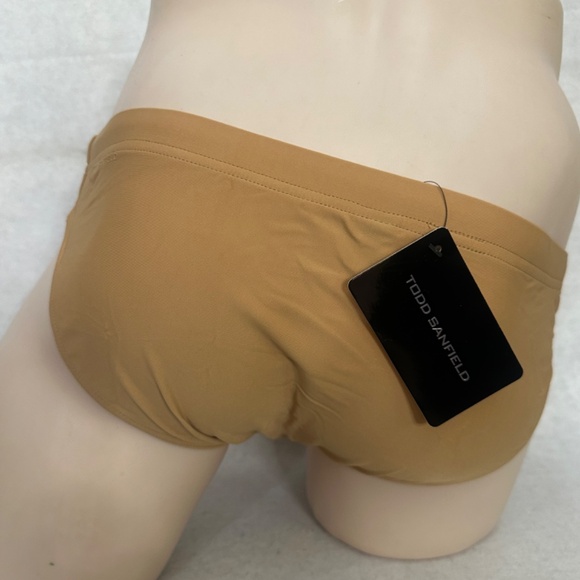 Todd Sanfield Sand Freestyle Shallow Swimsuit Large New with tags 80% nylon - Picture 3 of 6